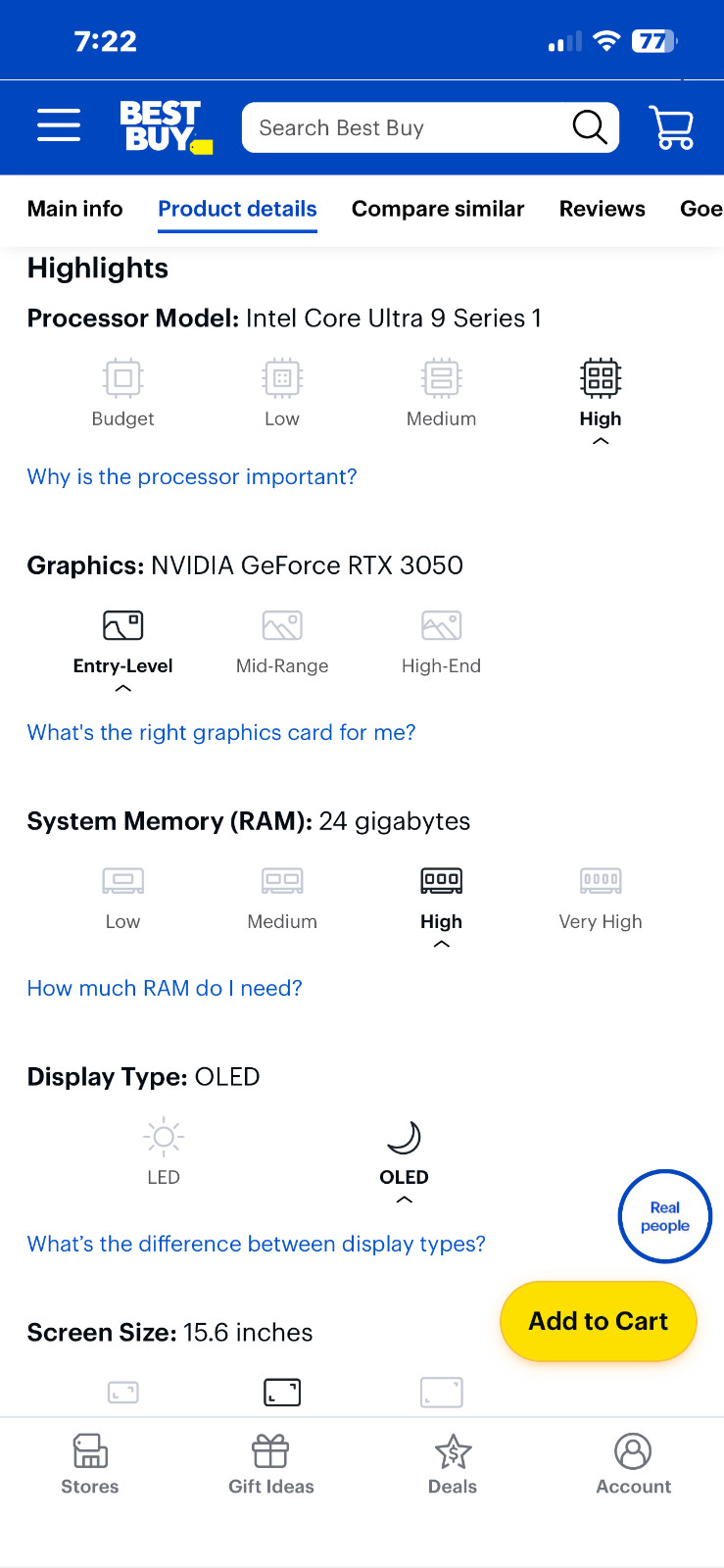ASUS VivoBook Pro 15 OLED 15.6” (512GB SSD AMD Ryzen 7 6800H 4.7GHz 16GB…