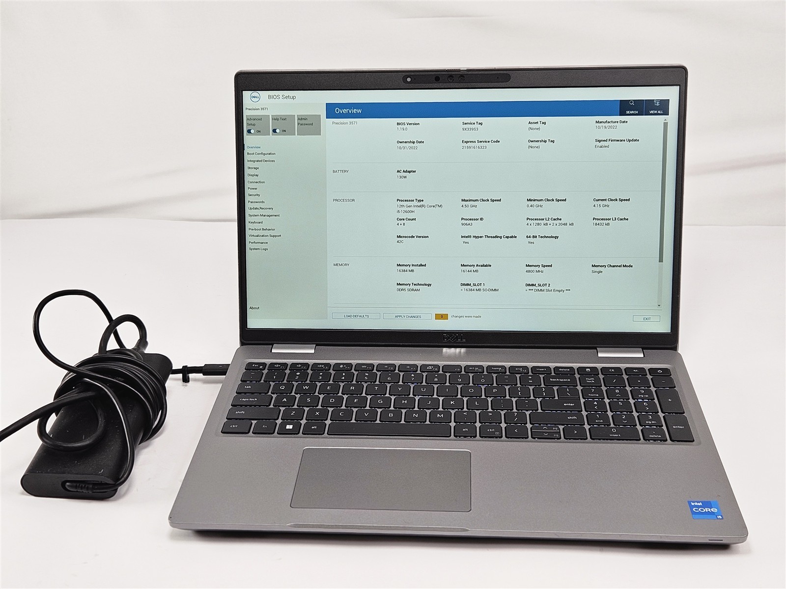 Dell Precision 3571 15.6″ Core i5-12600H 16GB 256GB SSD NVIDIA T600 laptop