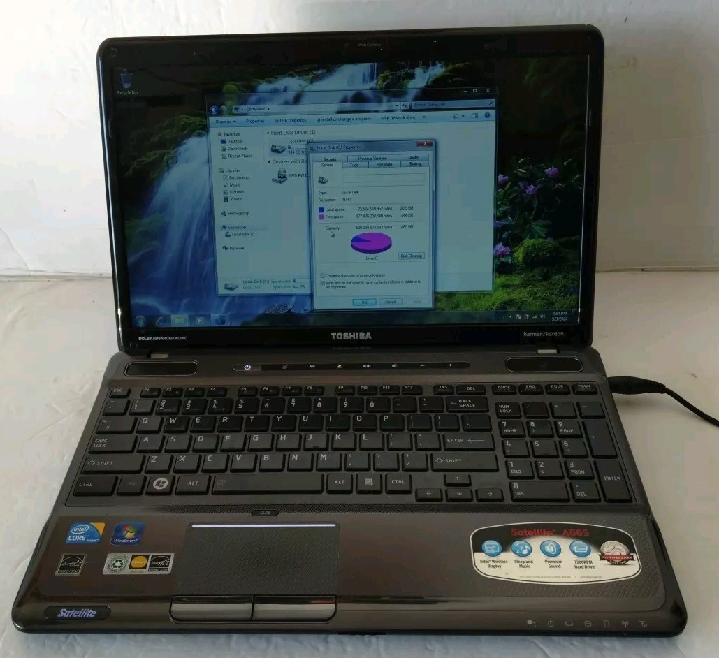 TOSHIBA SATELLITE A665-S INTEL CORE i3-M350 2.27 GHz 6GB 500 GB WIN 7 PRO