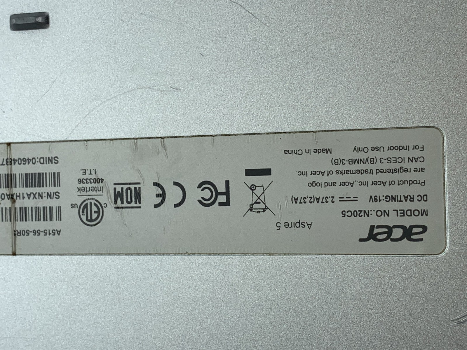 ACER ASPIRE A515-56 i5-1135G7@ 2.40GHz 8GB RAM 512GB NVMe W11H WCHARGER *READ