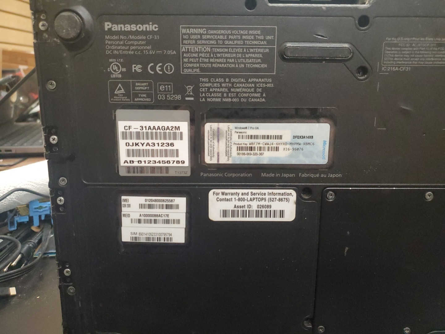 Panasonic Toughbook CF-31 MK-1 i5 520M @ 2.40GHz 8GB 14040HRS No Hdd/caddy
