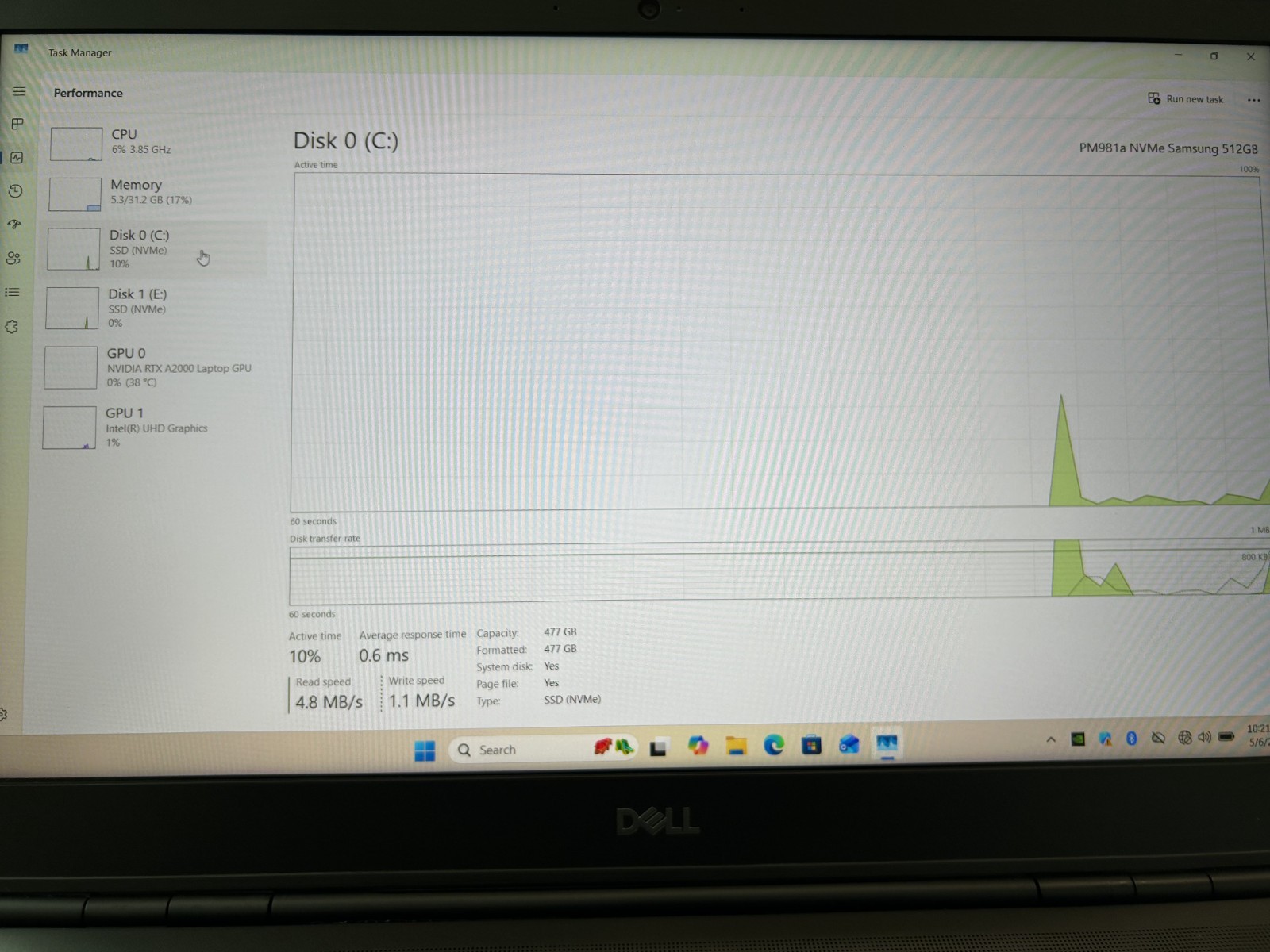 Dell Precision 7560 16″ Core i7- 11850H 32GB RAM 1TB NVMe NVIDIA RTX A2000 GPU