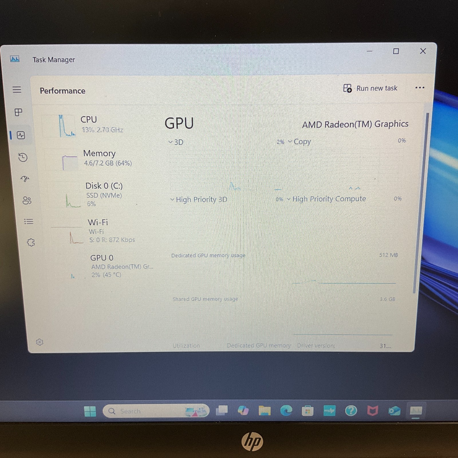 HP 15-fc0039wm 15.6″ Rose Gold Laptop AMD Ryzen 5 7520U @ 2.80 GHz 8GB 256GB