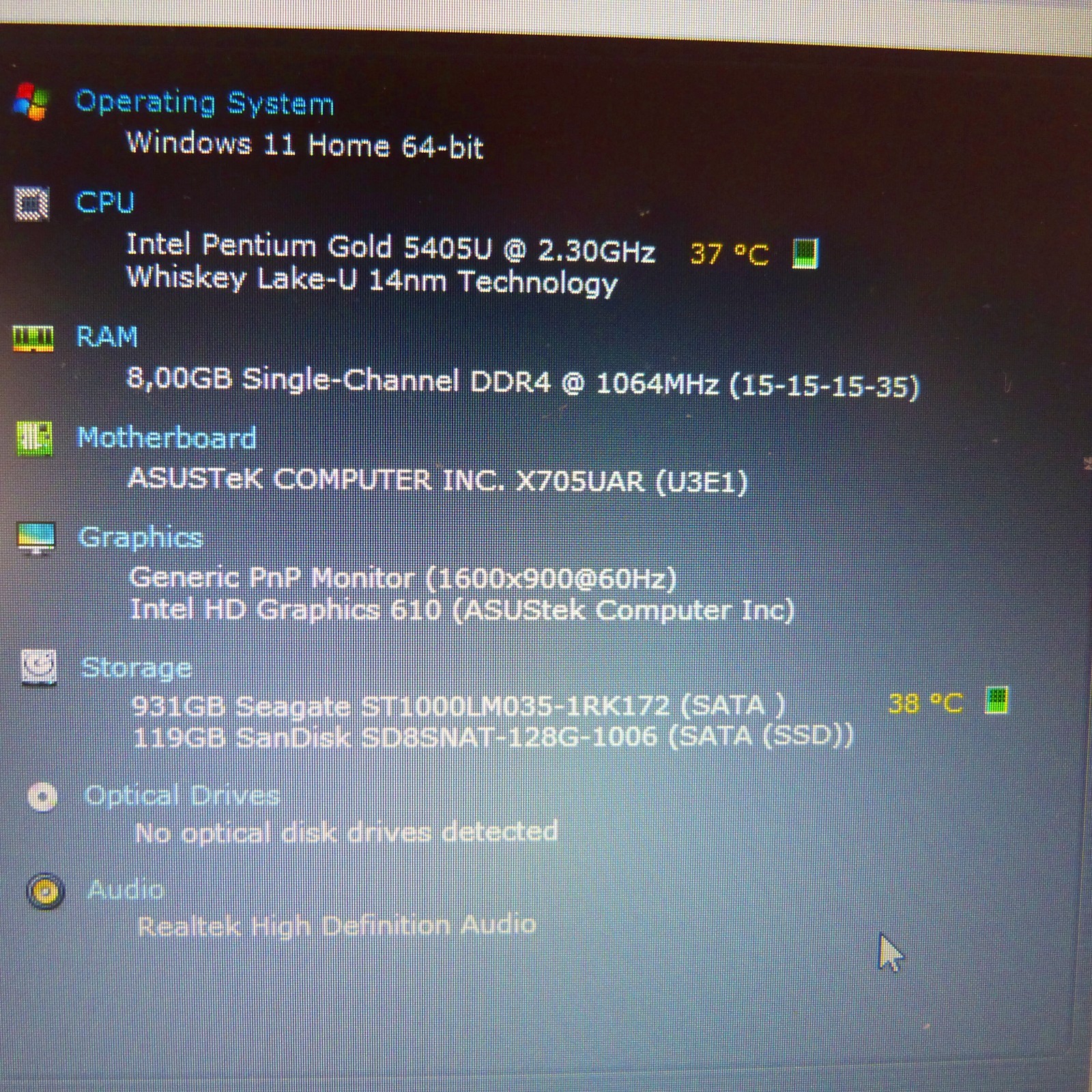Asus F705 Vivobook UltraBook 17″ l SSD Windows 11 l Harman SOUND INTEL GOLD