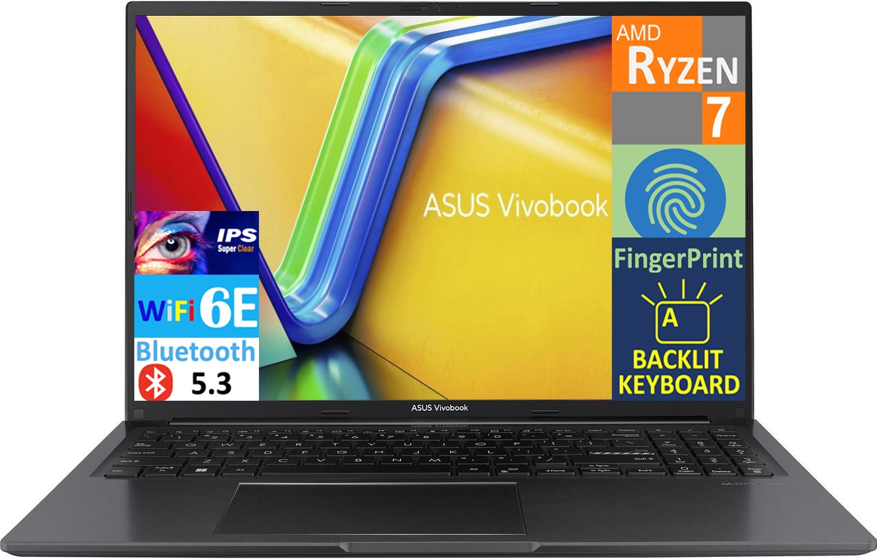 ASUS Vivobook 16 16″ 1920×1200 AMD Ryzen 7 7730U 16GB RAM 1TB SSD Windows 11 Pro