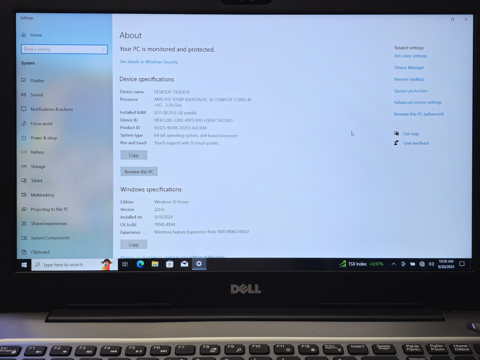 Dell Inspiron 15 5565 15.6″ A12-9700P 12GB 500GB SSD TOUCH Windows 10 TESTED