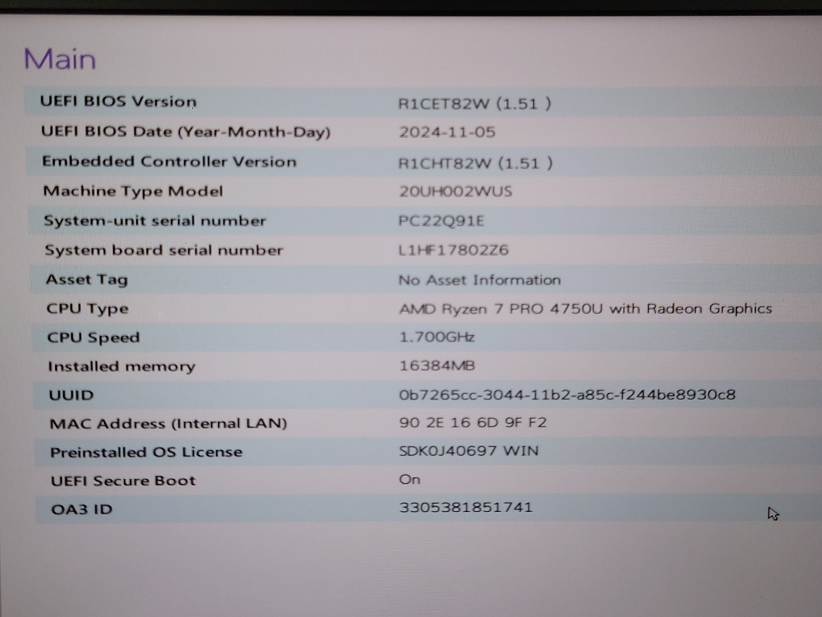 Lenovo ThinkPad T14s Gen 1 14″ FHD Touch Ryzen 7 Pro 4750U 16GB RAM No OS/SSD