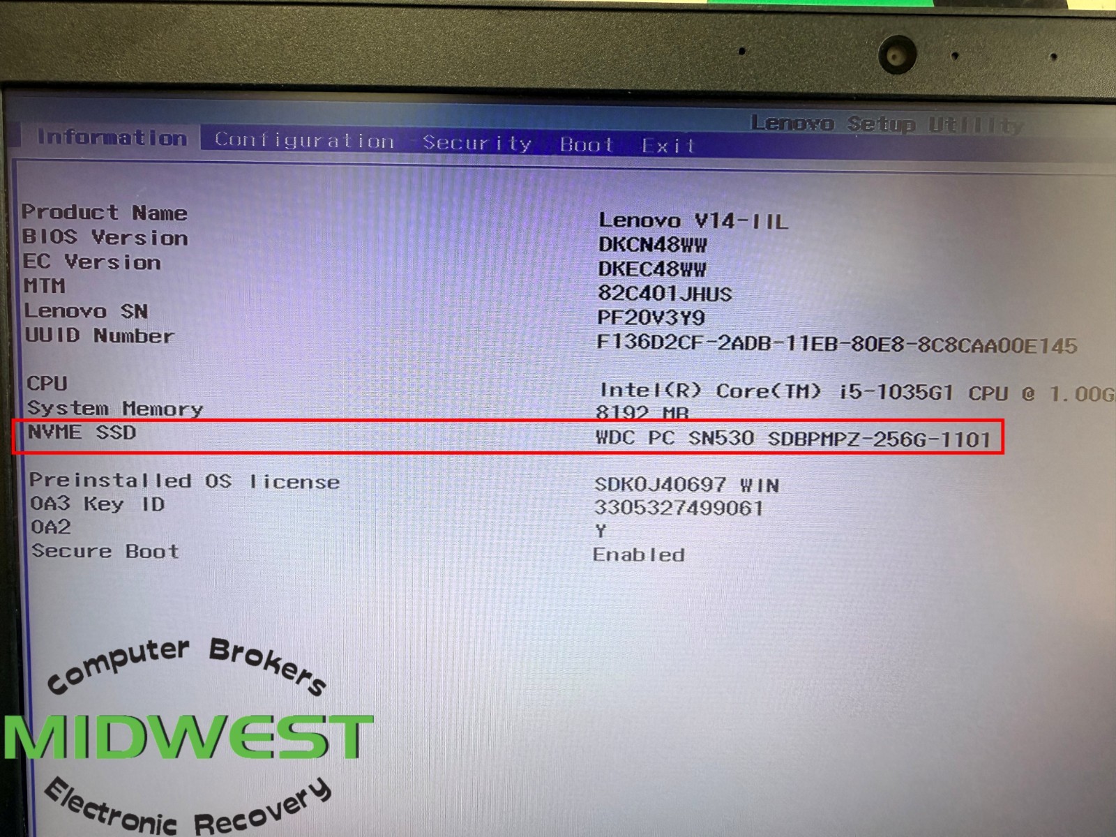 (Lot of 3) Lenovo V14-IIL i5-1035G1 1.0GHz 8GB 256GB SSD