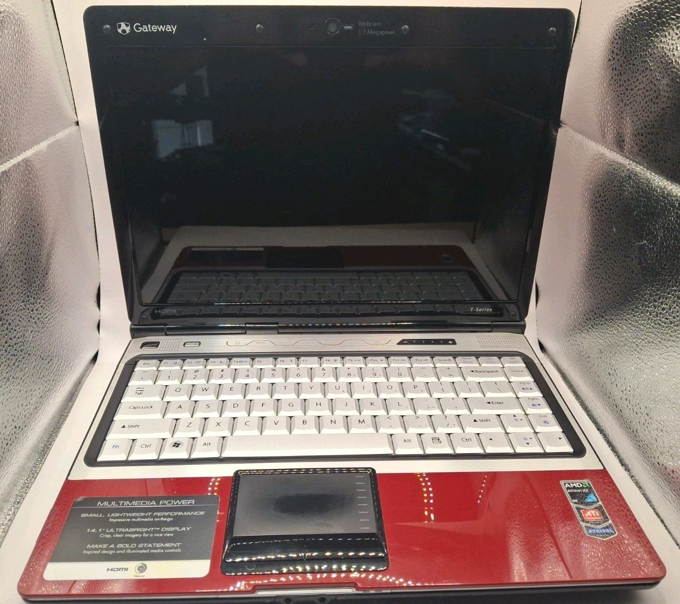 14″ Gateway T-Series W350A AMD Athlon 64 X2 1.90GHz/3GB/160GB/DVD/WiFi/Win7Pro