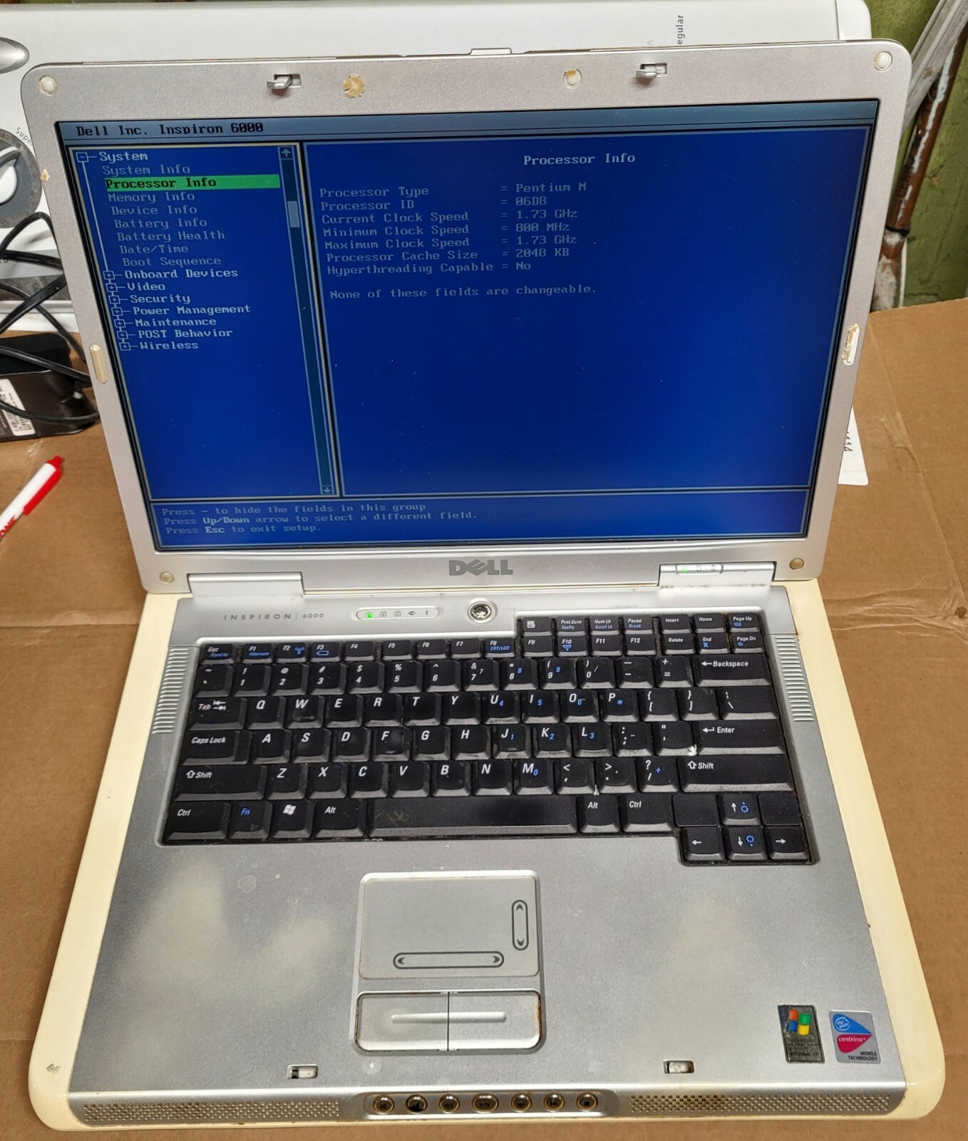 Dell Inspiron 6000 PP12L 1GB Ram 1.73 Ghz + Power Supply – NO HDD/Batt