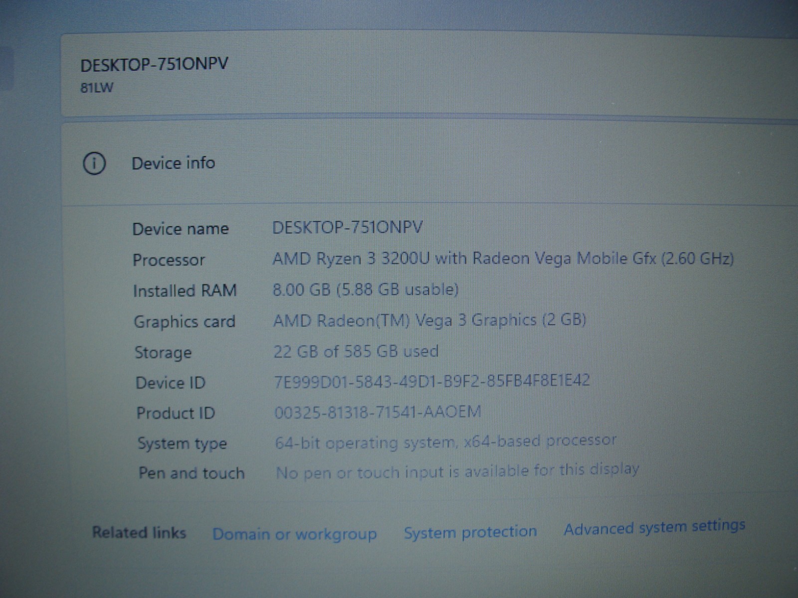 Lenovo Ideapad L340-15API 15.6″HD AMD Ryzen 3 8GB 128GB/SSD+500GB/HDD DVD RW +PA