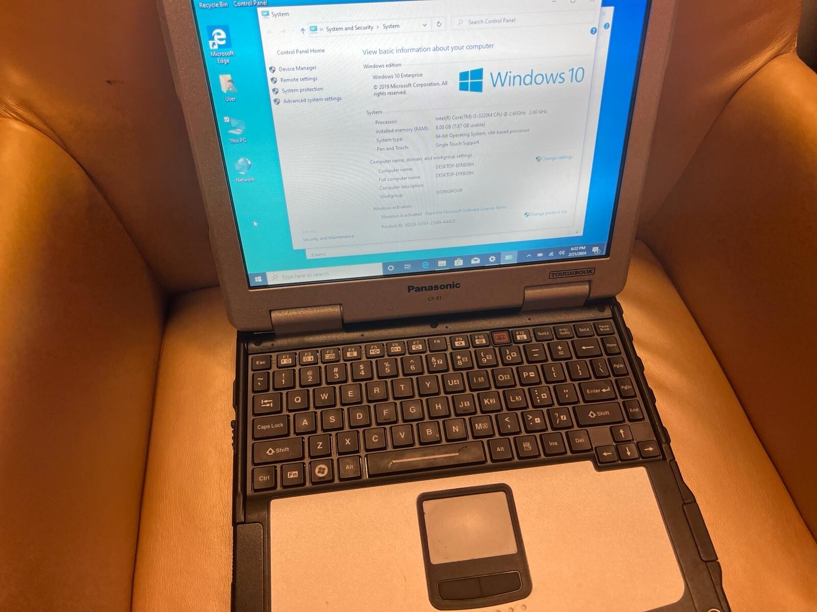 Panasonic ToughBook CF-31-MK3 i5-3320M 2.60GHz 8GB Ram Hours 3505