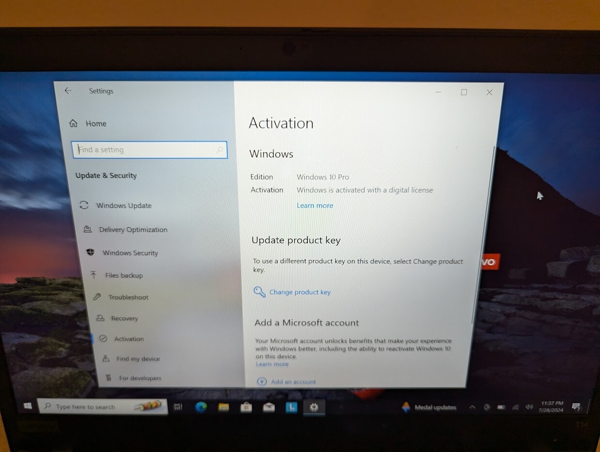 Lenovo T14 G1 i7-10610U 48GB RAM/500 GB SSD – Win 10 Pro TOUCHSCREEN Jan 25 WTY