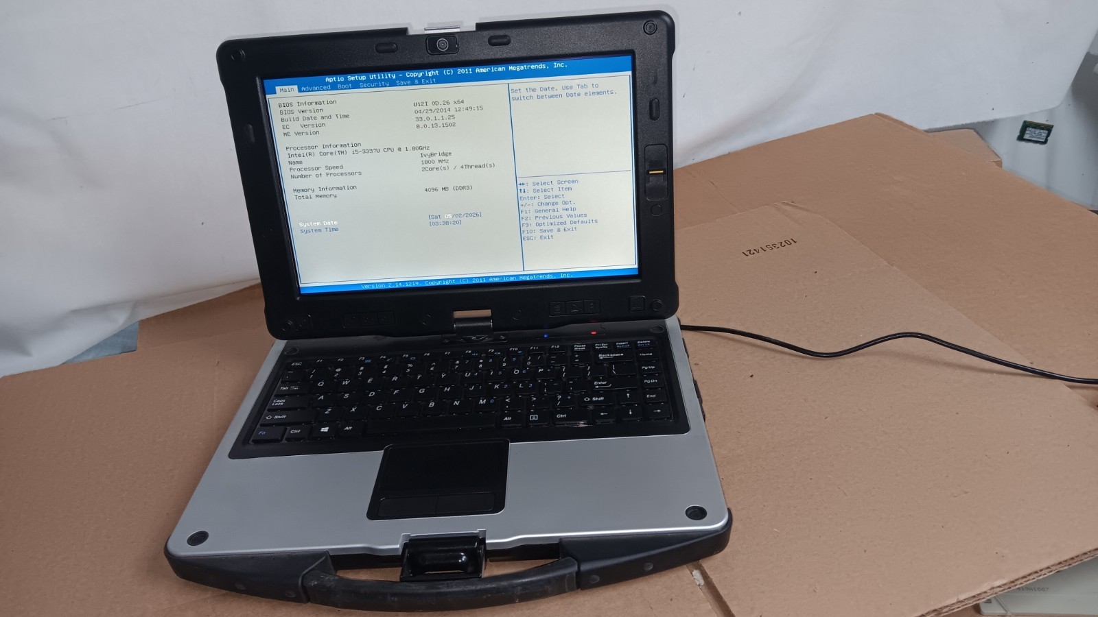 Durabook U12C Rugged Laptop Core I5 3rd Gen 128 SSD 12.1″ Touch Screen Win 8 pro