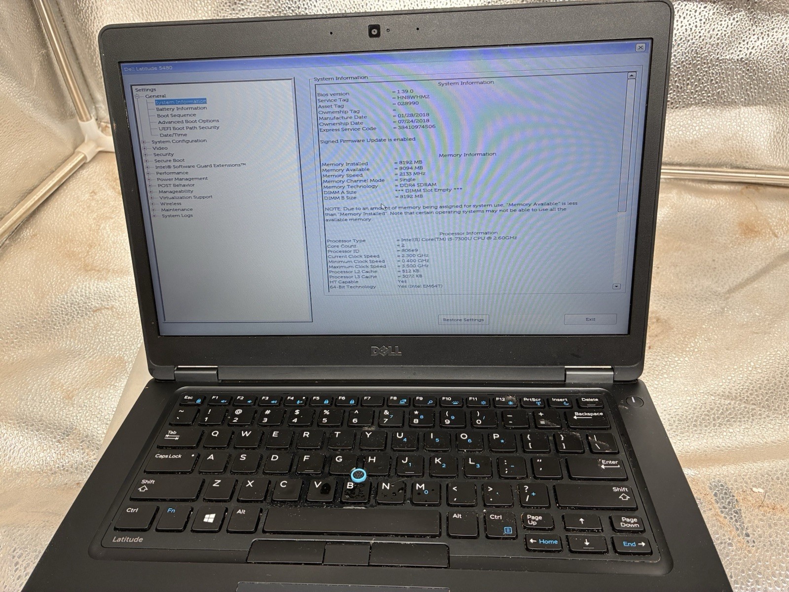 Dell Latitude 5480 i5-7300U 2.60 GHz 8GB RAM 256GB SSD Windows 11