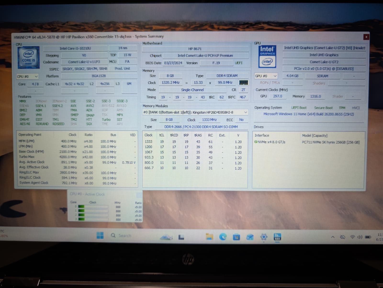 HP Pavilion X360 15-dq1 TouchScreen | i5 10th Gen 8GB RAM 256GB SSD | Win 11
