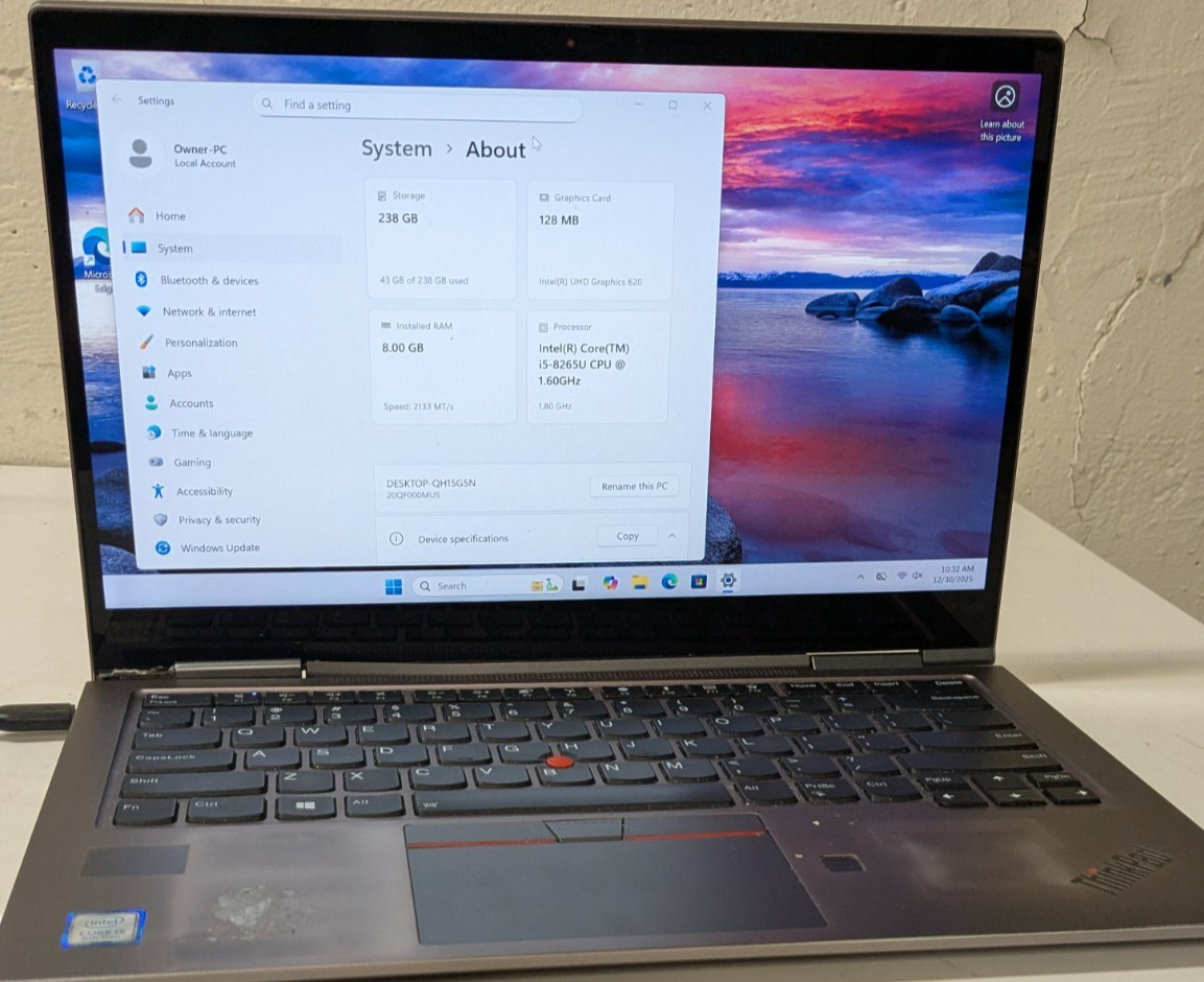 Lot of 3 Lenovo ThinkPad X1 Yoga 4th Gen Intel 8th Gen Processor SOLD AS-IS
