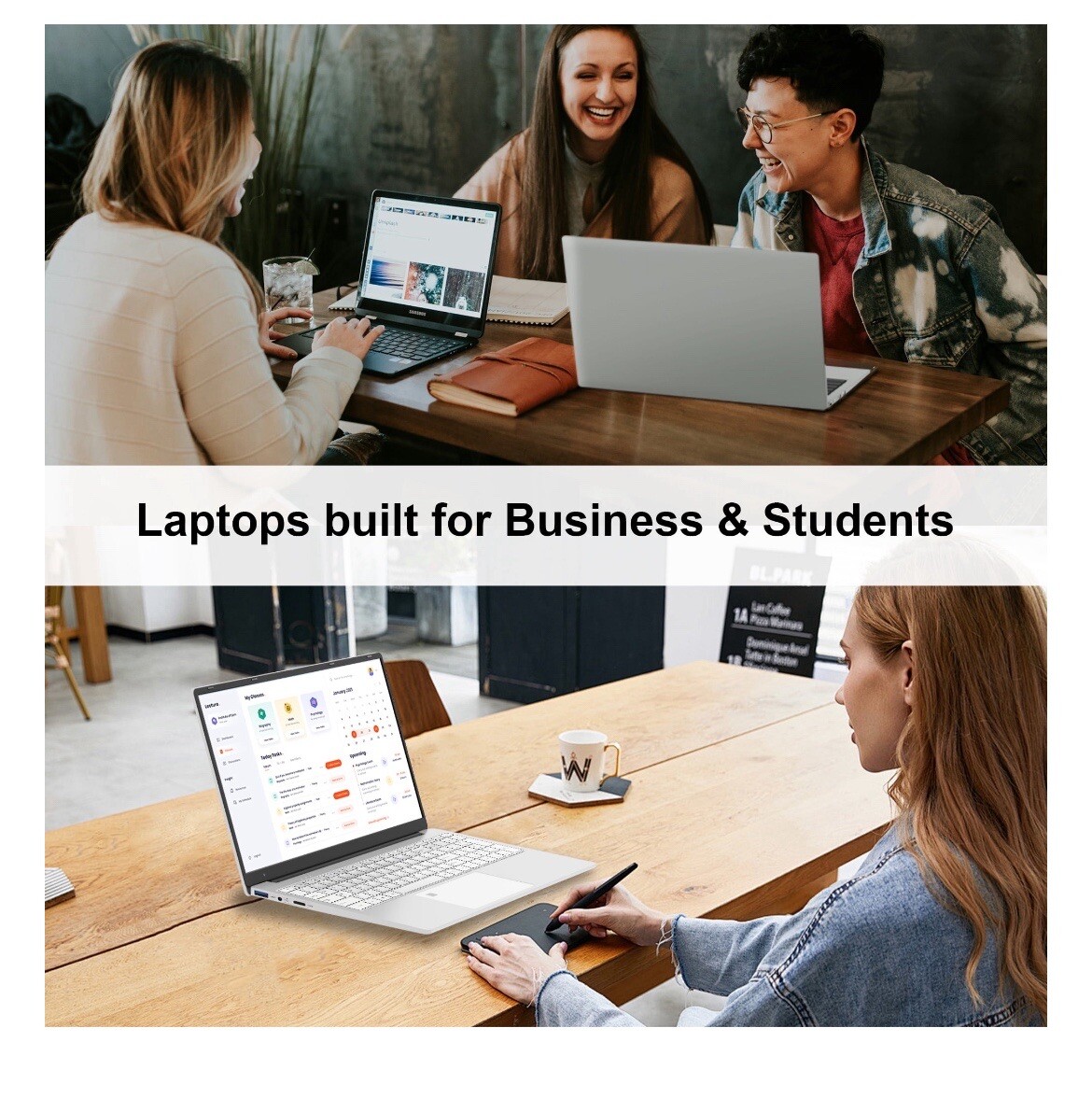 SANPTENT 15.6 inch 1080p FHD Laptop Computer 16GB RAM 512GB SSD with 4 Core