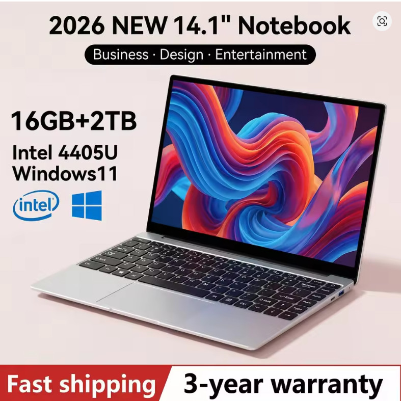 LENO 14.1″Ultra Slim Laptop Windows11 16GB 2TB SSD Intel 4405U 1920*1080