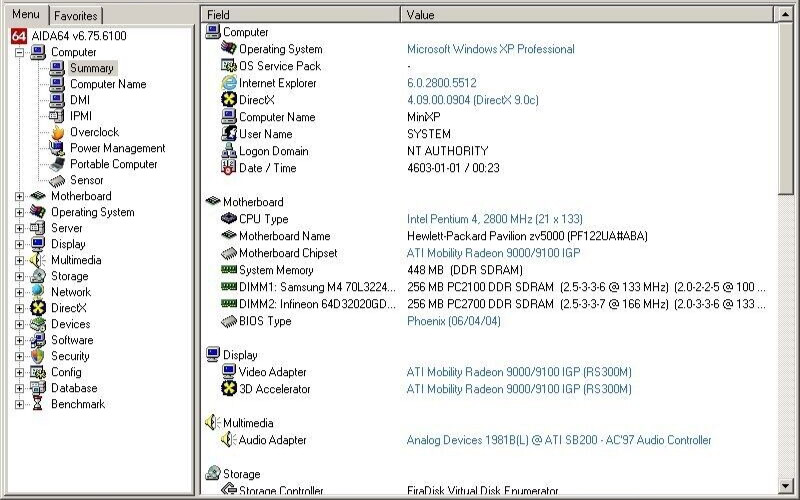 FOR PARTS 15.4″ HP Pavilion zv5230us (Pentium 4/256 MB RAM/NO HDD)