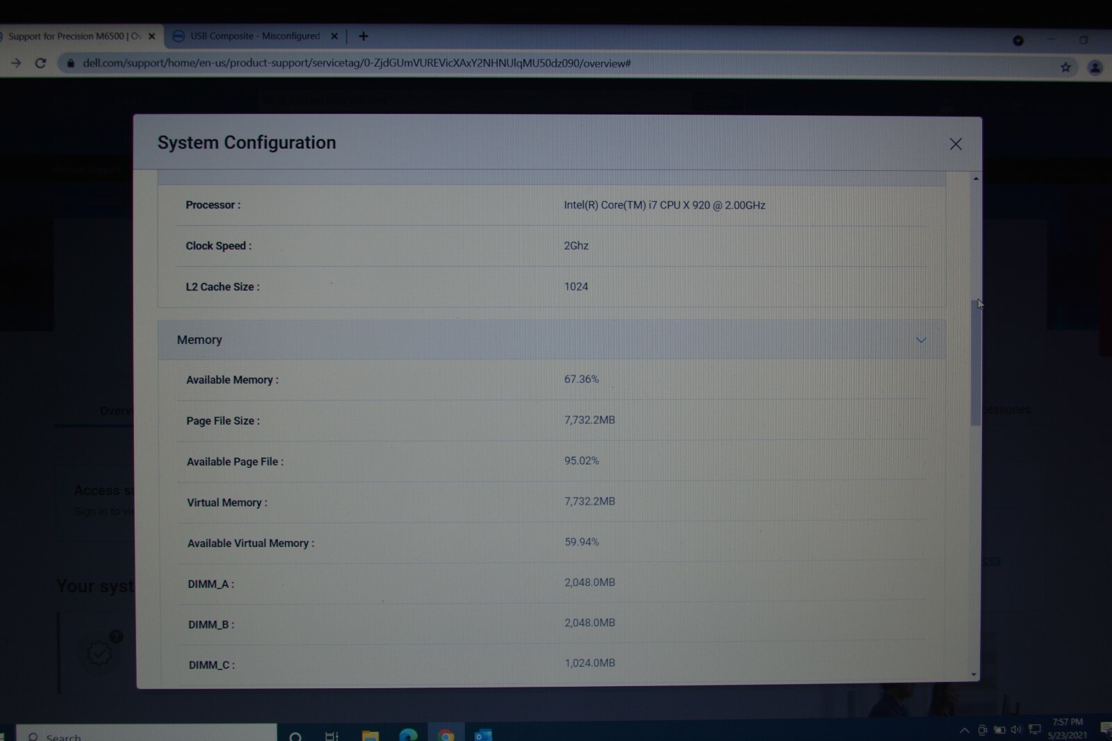 Dell Precision M6500 17in. I7 920x Extreme Nvidia Evo 830 SSD Win 10 1920×1200
