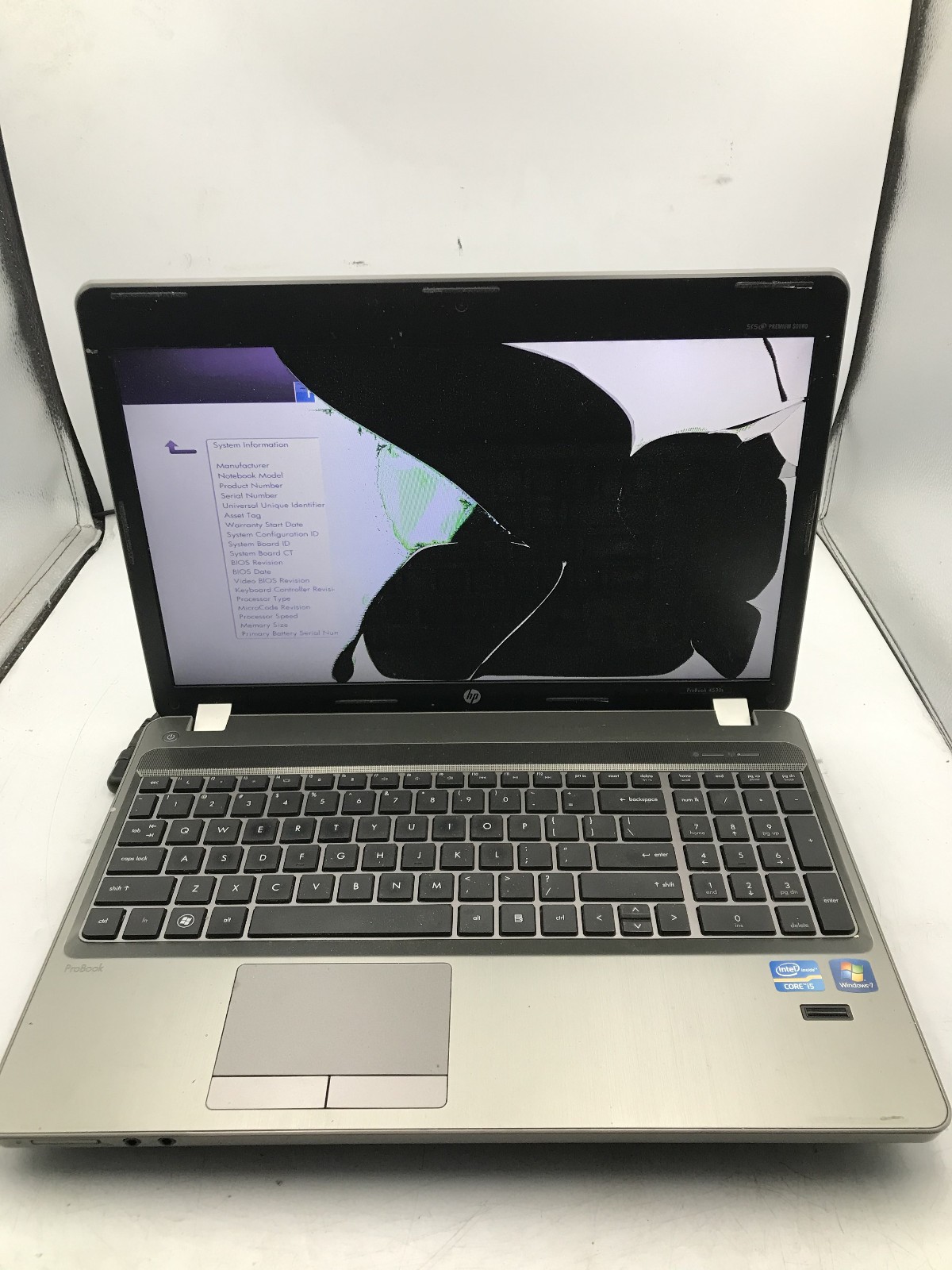 HP PROBOOK 4530S – FOR PARTS – INTEL I5 2ND GEN – NO RAM – READ DESCRIPTION – BB