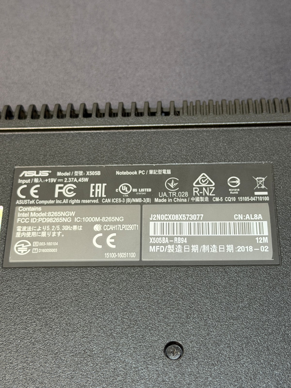 Asus Vivobook 15 X505B 15.6″ AMD A9-9420 RADEON FOR PARTS/REPAIR