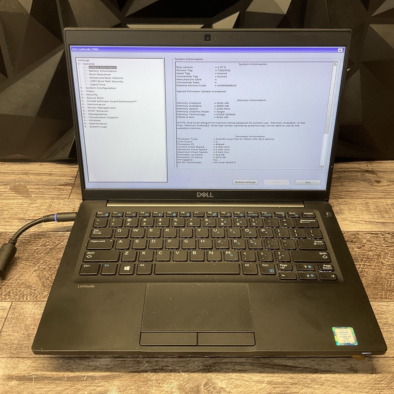 Dell Latitude 7380 / i5 7th Gen / BIOS Unlocked / No RAM / No SSD / P20