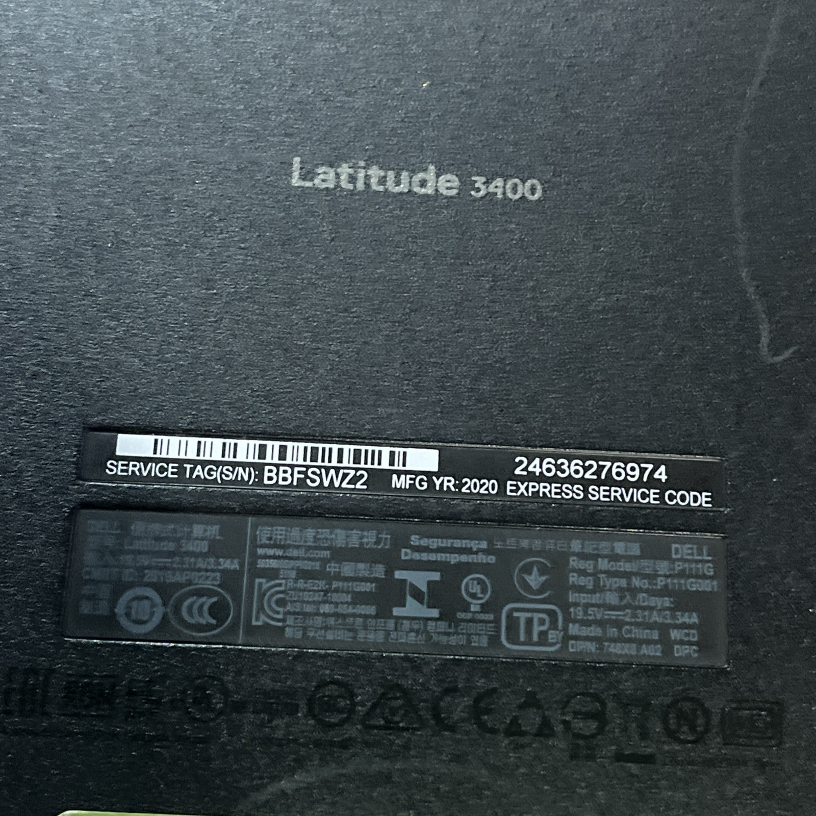 DELL LATITUDE 3400 INTEL CORE I5 8TH GEN 8GB RAM NO HD