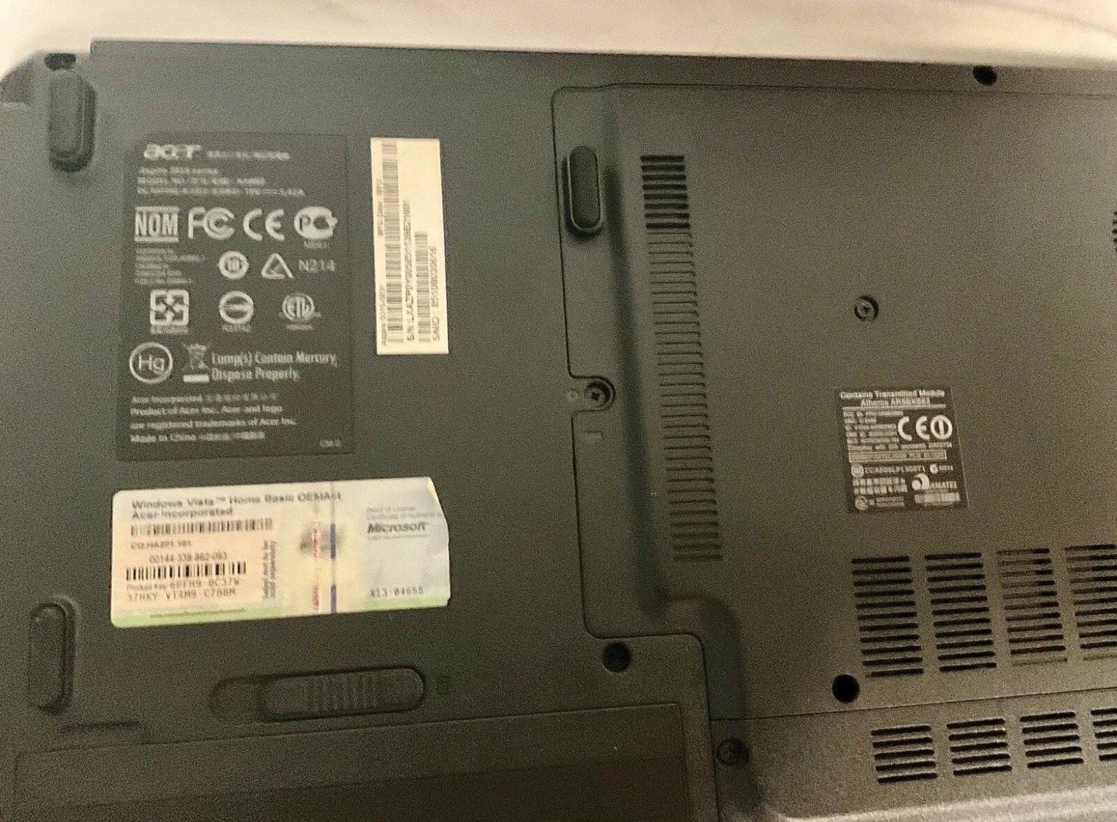 Acer Laptop 5515 Series 2012 With Charging Cord