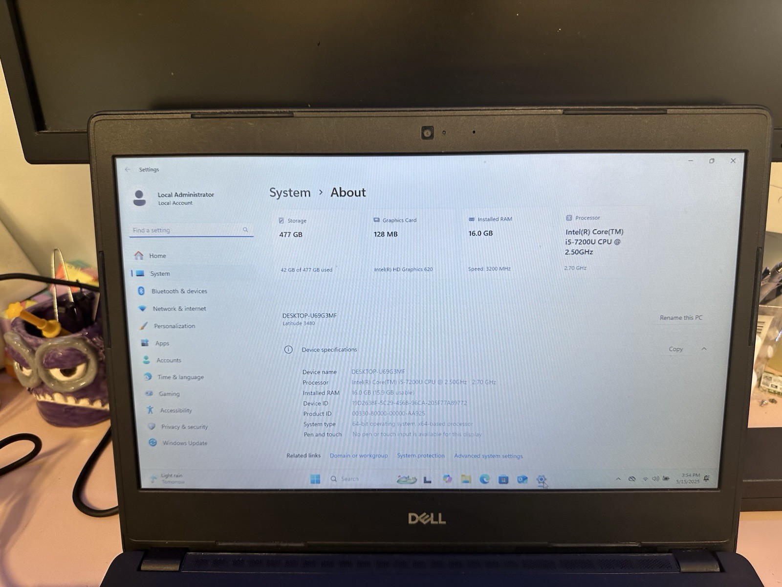 Dell Latitude 3480 14″ Intel Core i5 16GB RAM 500GB SSD Windows 11 Pro