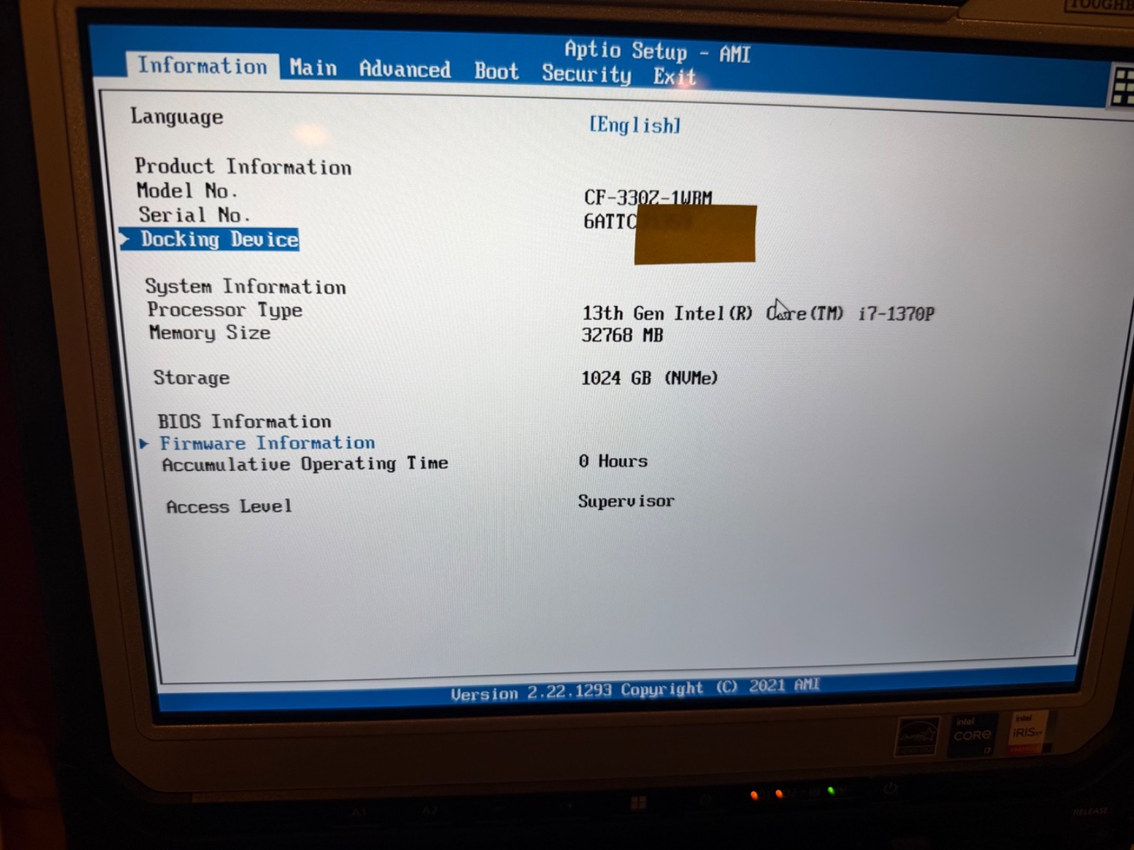 New Panasonic Toughbook CF-33 MK4 i7-1370P 32GB/1TB/Serial/Premium Keyboard/0 Hr