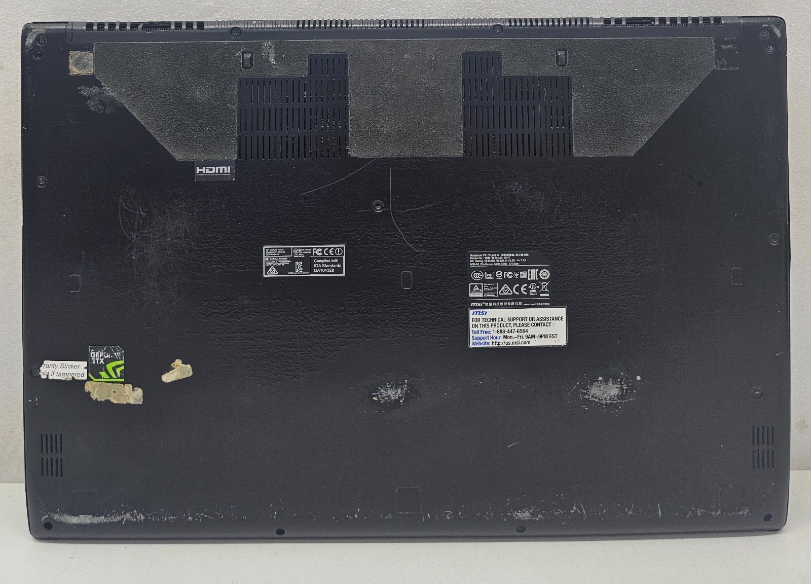 MSI GS60 6QE Laptop Intel Core i7-6700HQ 16GB Ram 500GB & 128GB SSD NO OS (FL)