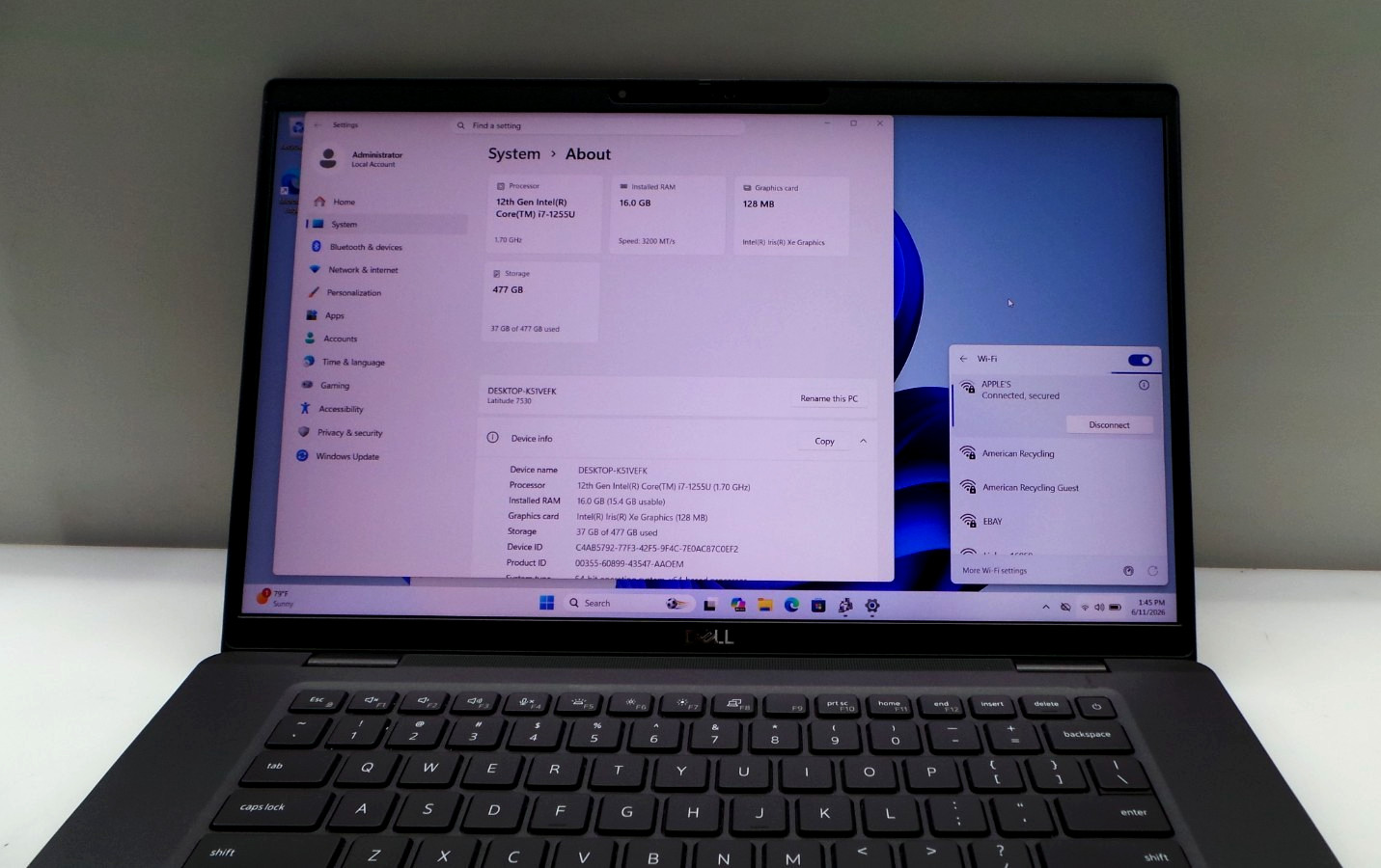 Dell Latitude 7530 | 15.6″ | i7-1255U | 16GB 512GB SSD | Win 11 Pro