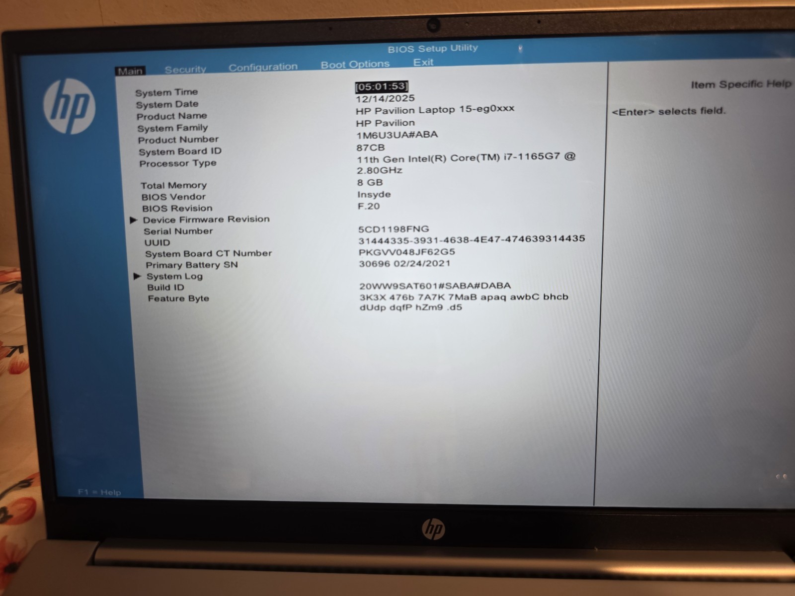 HP Pavilion 15-eg0xxx 15.6″ (Intel Core i7-1165G7, 8GB RAM) Laptop 2.80 Ghz