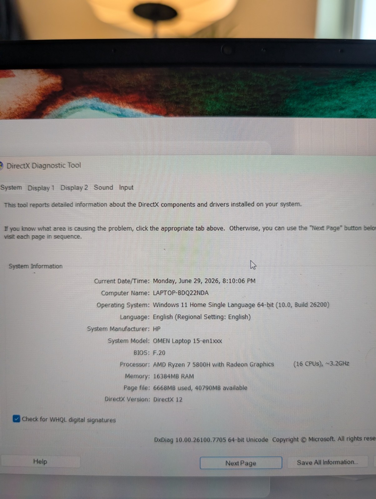 HP Omen 15 Gaming Laptop – RTX 3070 – AMD Ryzen 7 5800H – 1TB