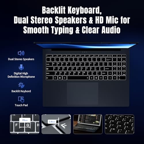 16 Inch Laptop, Core i5 Processor, 16GB RAM, 256GB SSD, 16:10 FHD IPS 16G+256G