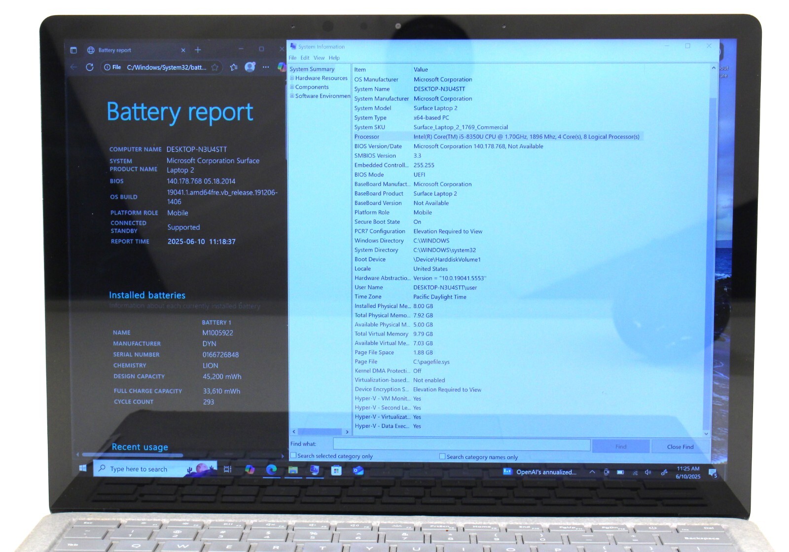 Microsoft Surface Laptop 2 1769 12.3″ 256GB SSD 8GB RAM 1.7GHz Core i5; 6162860