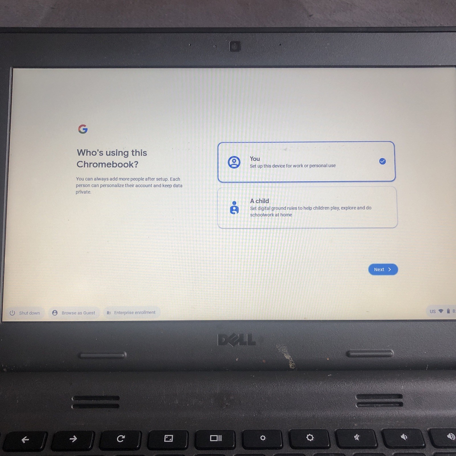 Dell Chromebook 11 P22T Laptop Intel Celeron 4GB RAM 16GB SSD w/ Charger WORKS