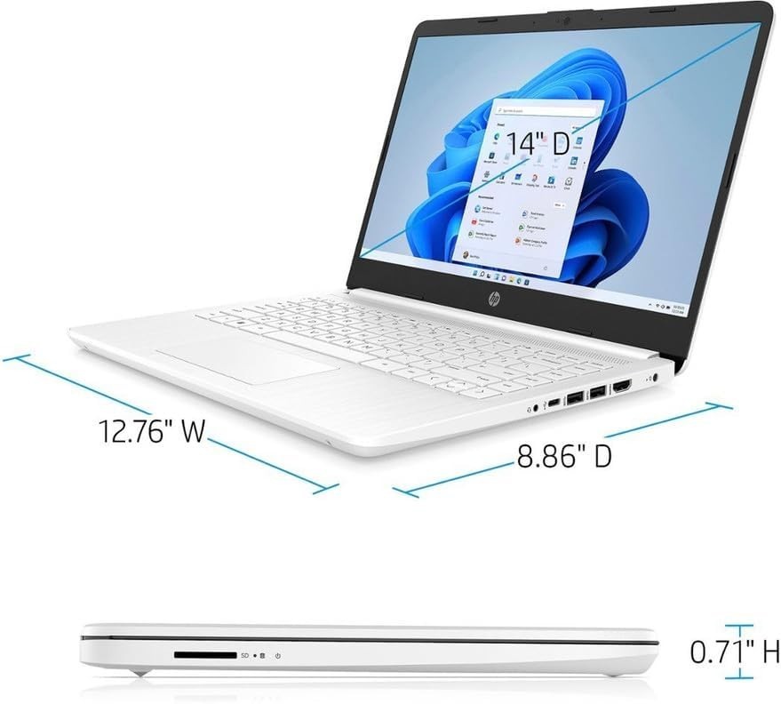 HP 14DQ0052DX 14″ (64 GB, SSD, Intel Celeron N, 1.10 GHz, 4 GB) Laptop -…