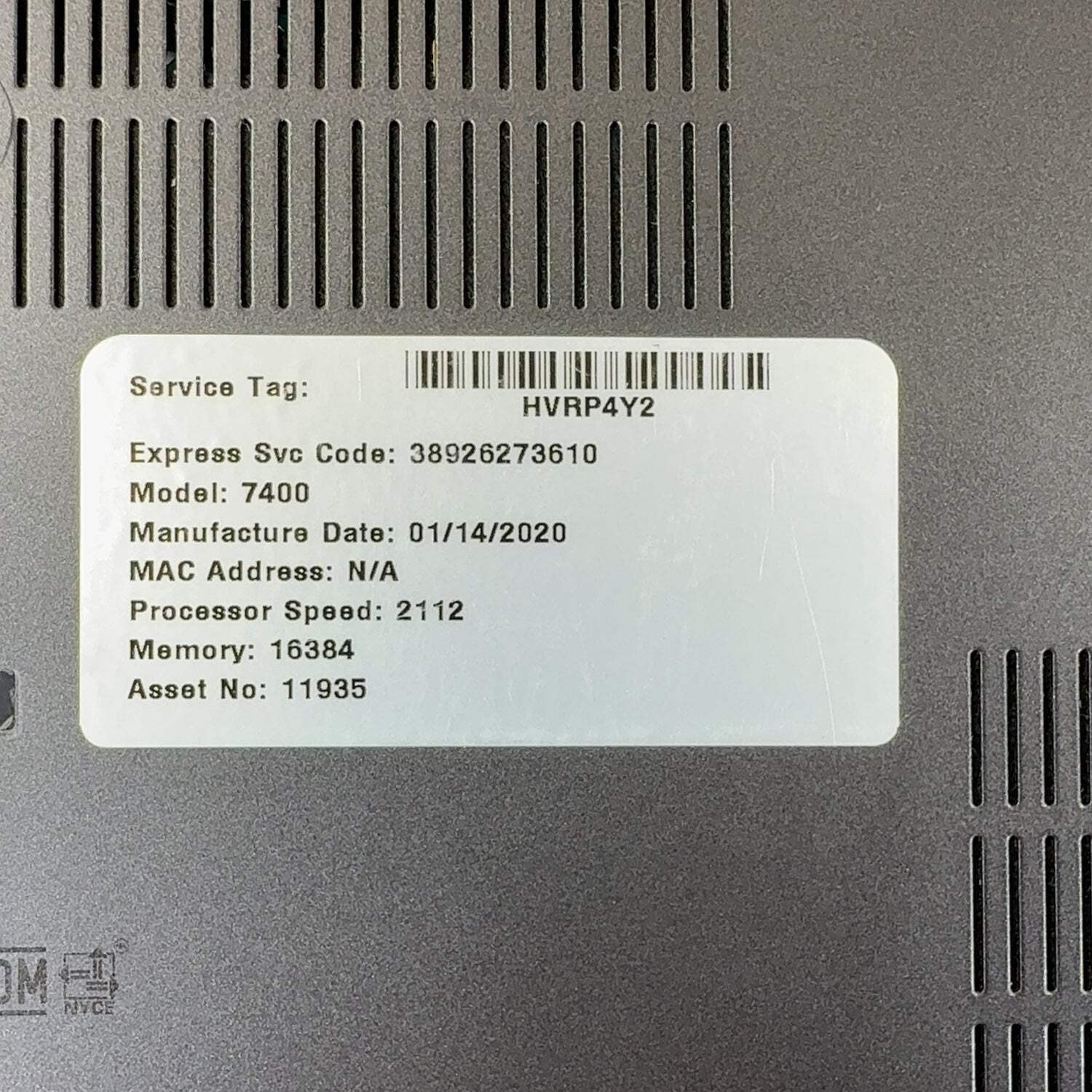 Dell Latitude 7400 14″ i7-8665U 1.9GHz 16GB RAM 256GB SSD