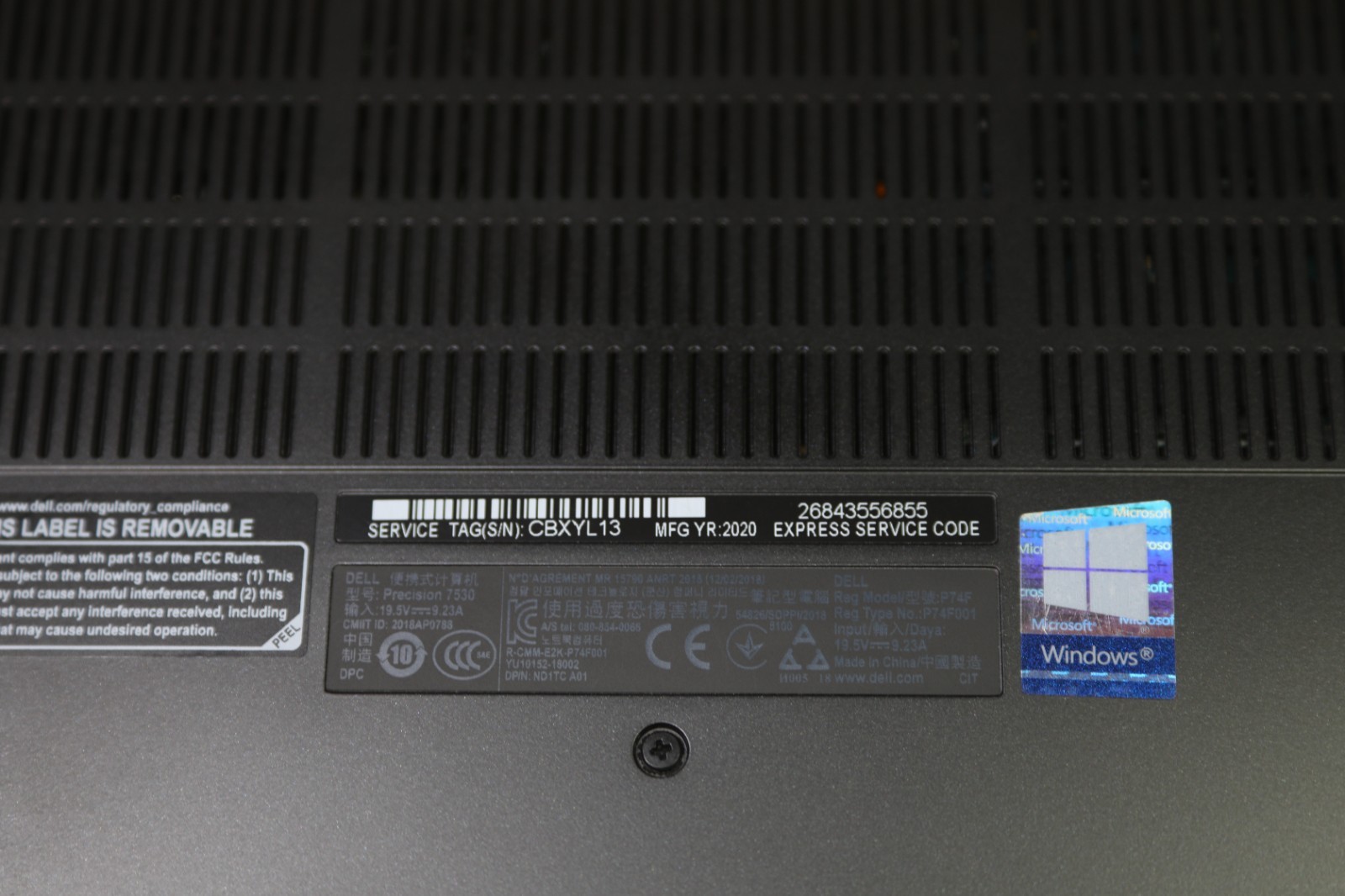 Dell Precision 7530 Intel Core(TM) i7-8850H CPU 2.60GHz-32GB RAM-1TB-NVMe-NO OS