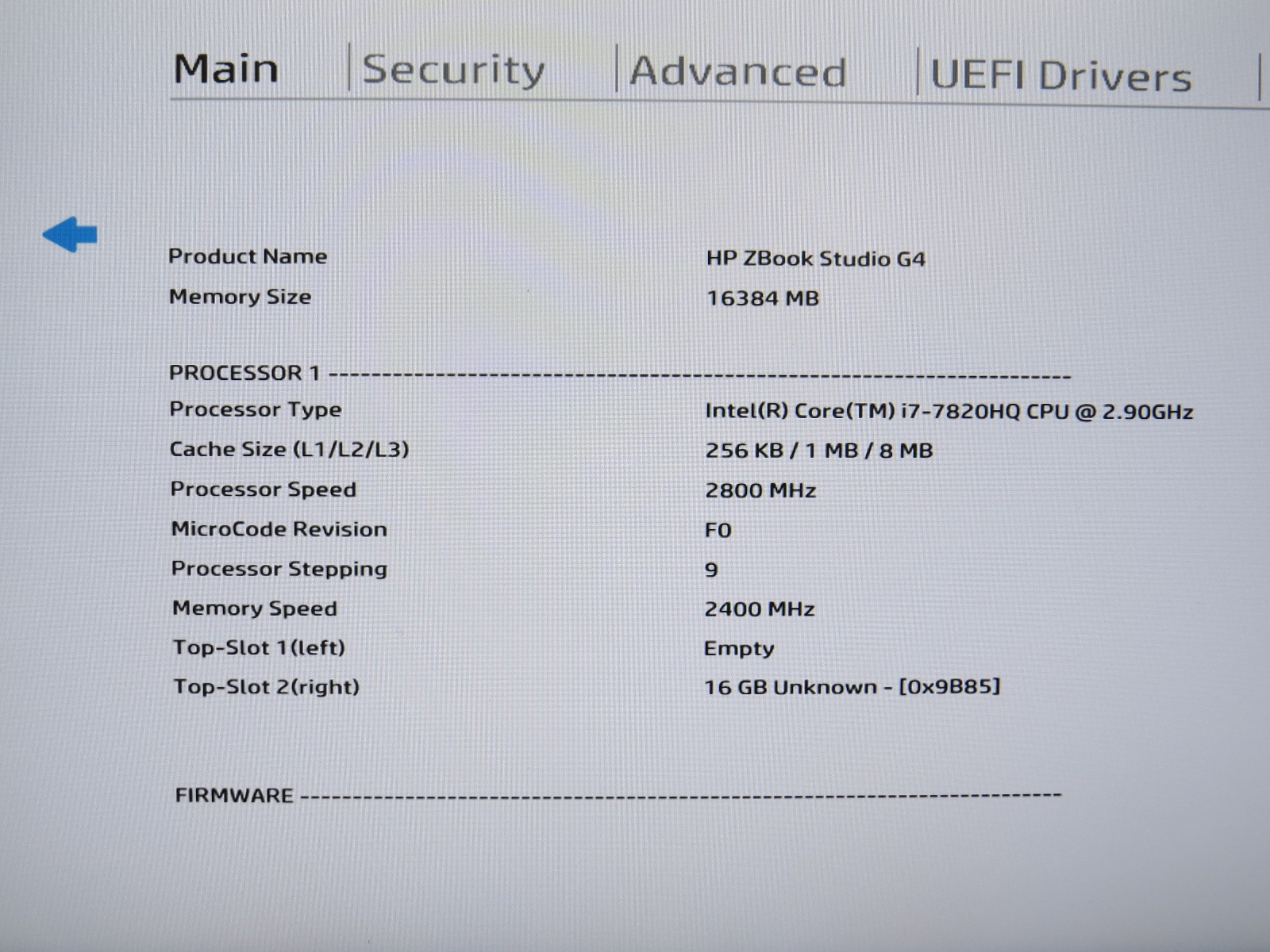 HP Zbook Studio G4 | i7-7820HQ @ 2.9GHz | 16GB / 256GB m2 | 15″ | No OS/AC