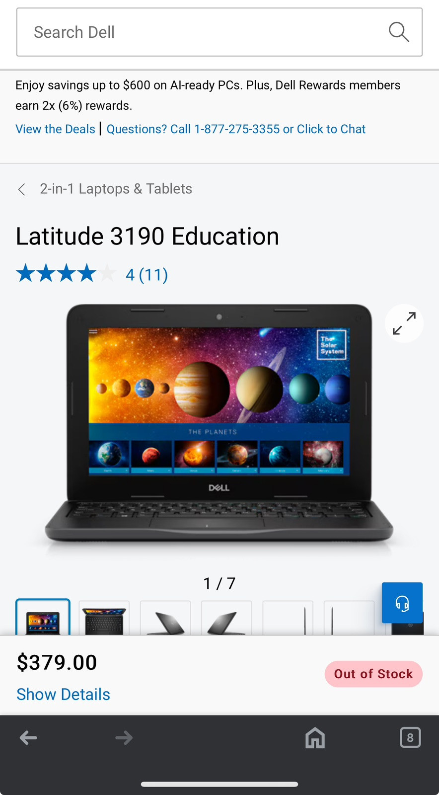 Dell Latitude 3190 11.6 inch (64GB, Intel Celeron, 1.10GHz, 4GB) Notebook/Laptop