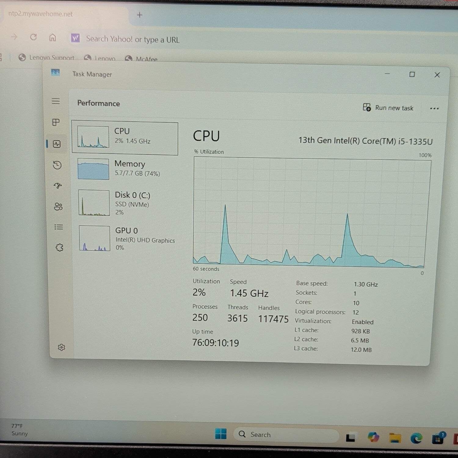 Lenovo IdeaPad 1 83B40008US 15.6″ i5-1335U 1.3GHz 8GB RAM 250GB SSD