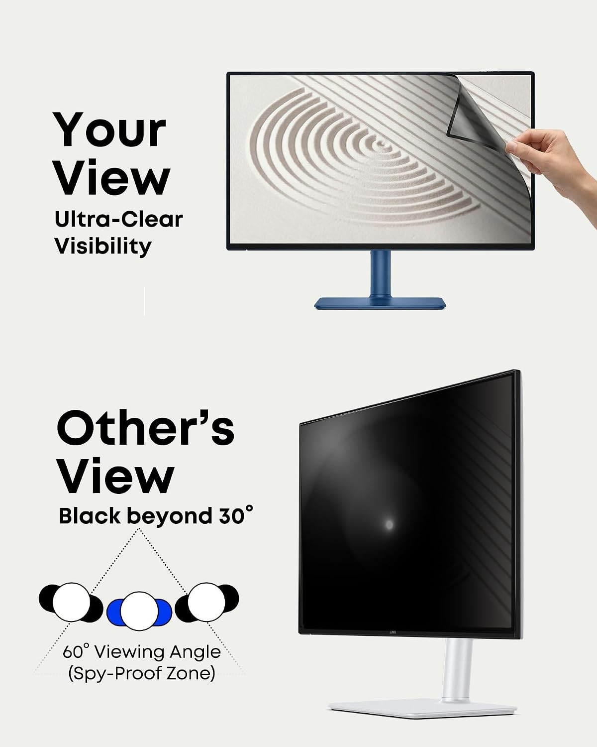 32 Inch Computer Privacy Screen Filter for 16:9 Curved & Flat Monitors – Anti-Gl