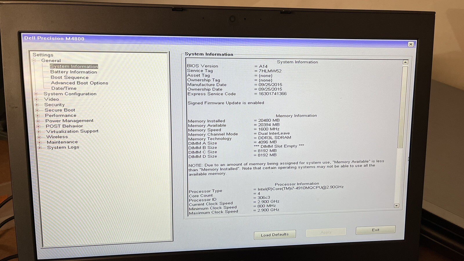 Lot Of 4 Dell Inspiron/ PrecisionM4800/ I7 4th Gen 8,16,20,32 GB RAM NO STORAGE