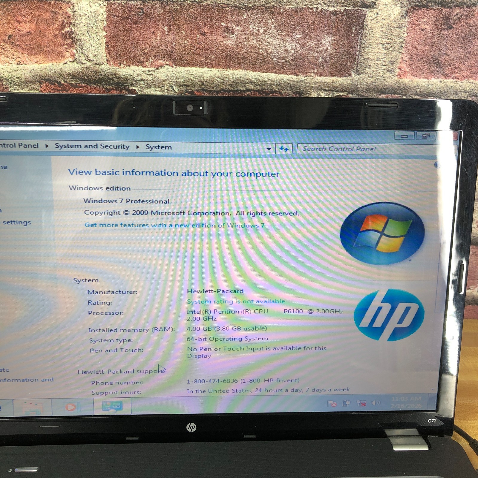 HP Pavilion g7 Retro Gaming Laptop Computer AMD Phenom 2.6GHz 4GB RAM (Windows7)