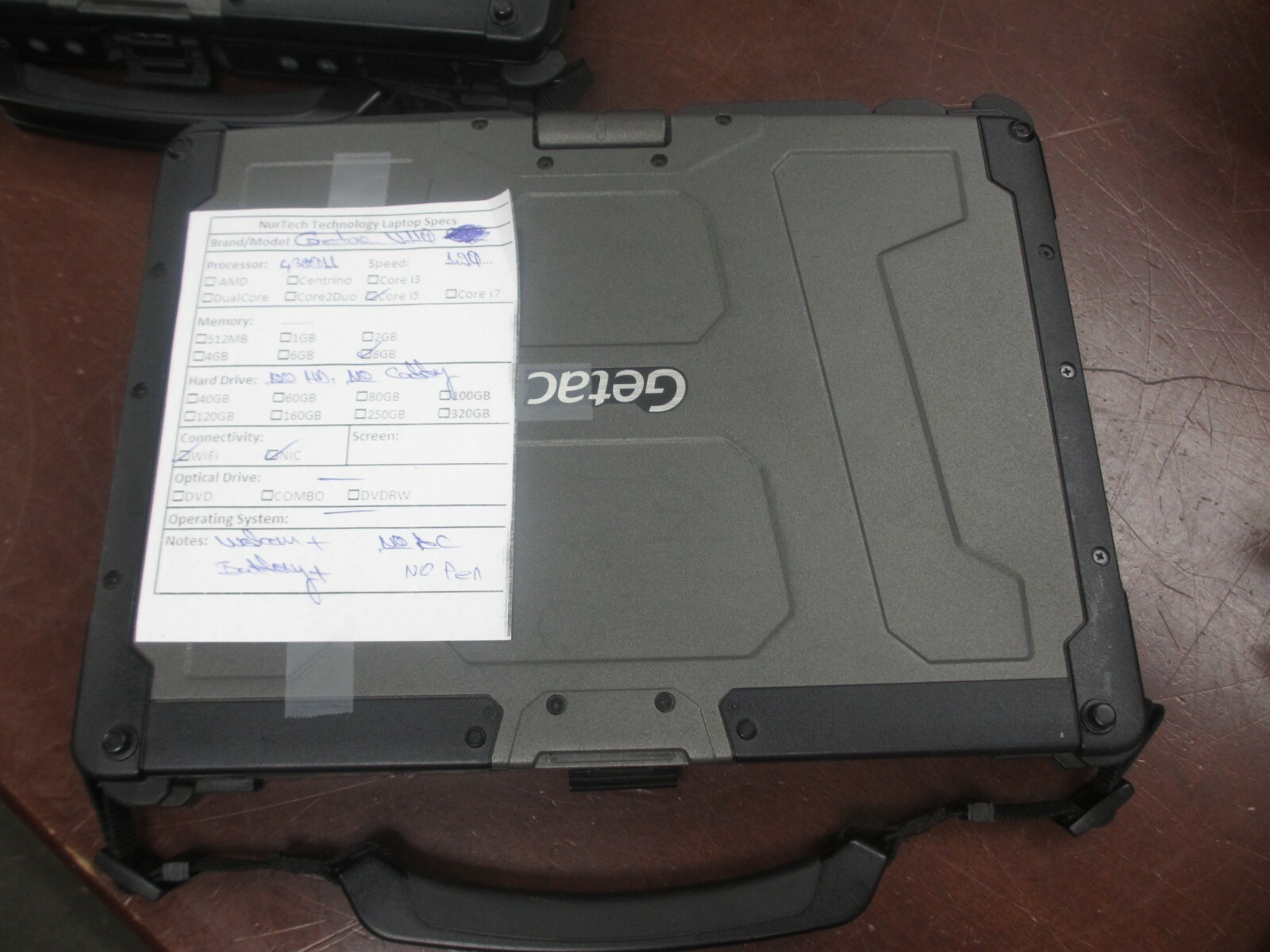 Getac V110 i5 4300U 1.90GHZ 8GB Web-Cam Laptop [NO HDD/CADDY/OS/AC/Pen]