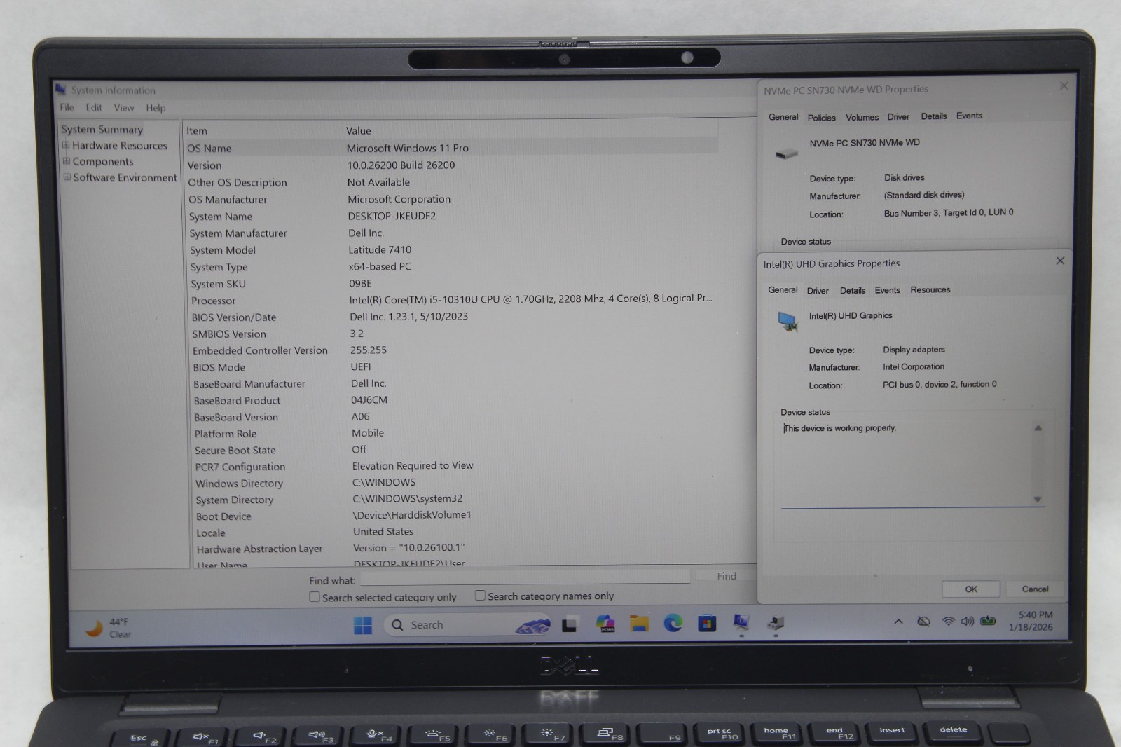 Dell Latitude 7410 14″ Laptop i5-10310U 8 GB RAM 256 GB SSD Win 11